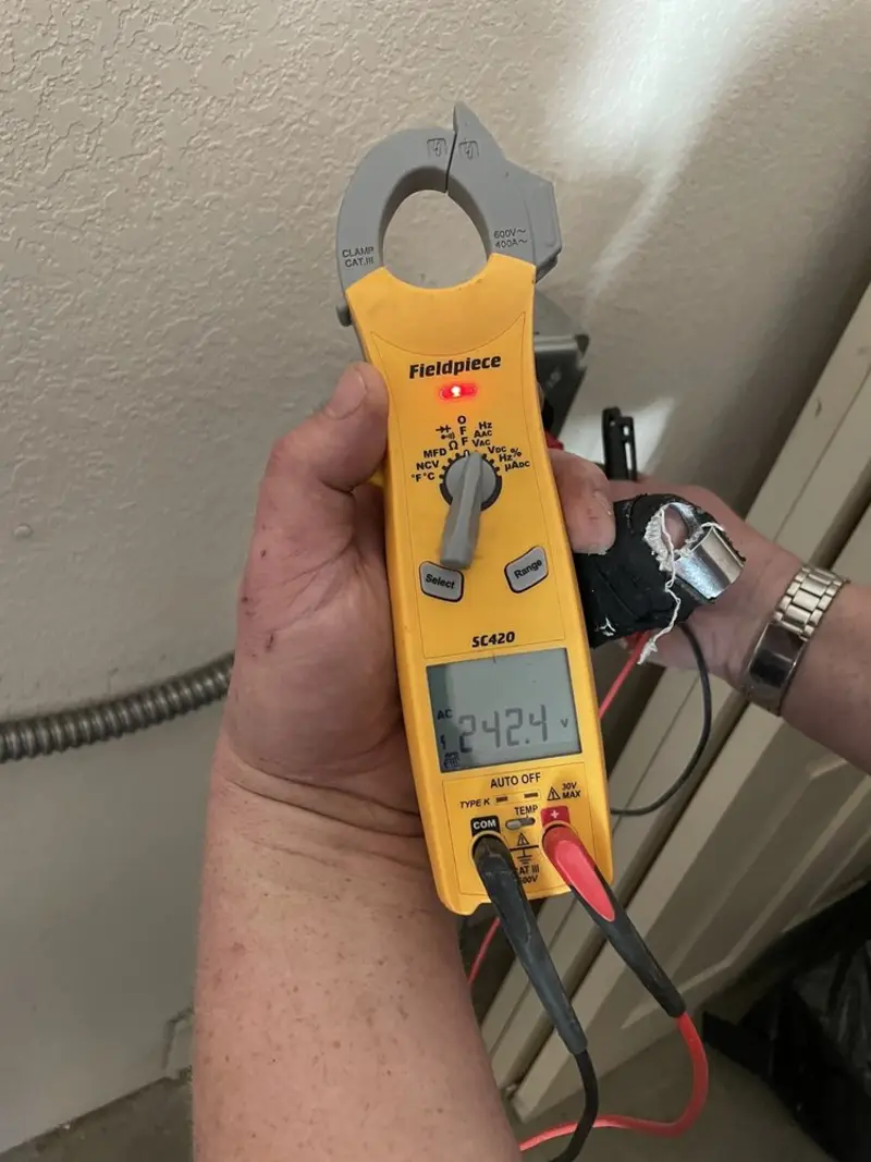 Voltage testing with clamp meter during Aluminum Wiring Replacement in Macungie